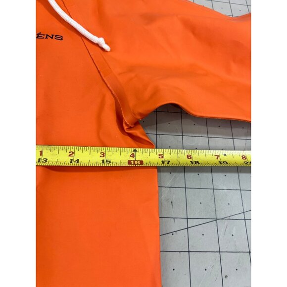 Grundens Youth Waterproof Orange Hooded Raincoat Sz. 8 Years NWOT Unisex - Picture 6 of 9